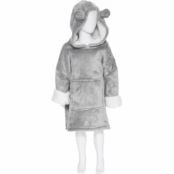 Atmosphera Kapuzen-Kuscheldecke Katze Grau