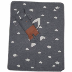 DAVID FUSSENEGGER Set Decke In Puppe Wolf Grau 70 X 90 Cm