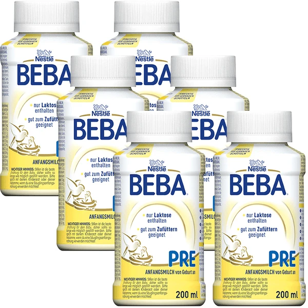 Nestlé Anfangsnahrung BEBA Pre Flüssignahrung 6x 200 Ml Von Geburt An 3 Nestlé Anfangsnahrung BEBA Pre Flüssignahrung 6x 200 Ml Von Geburt An