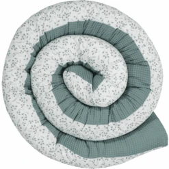 ULLENBOOM Baby Bettschlange Waffel Floral Grün 300cm