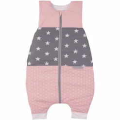 ULLENBOOM Sommer-Schlafsack Mit Füßen Rosa Grau